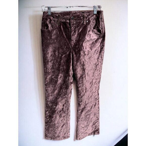 FREE PEOPLE TAUPE BROWN CRUSHED VELVET STRAIGHT LEG 5 POCKET PANTS JEANS SIZE 29 - Picture 6 of 10